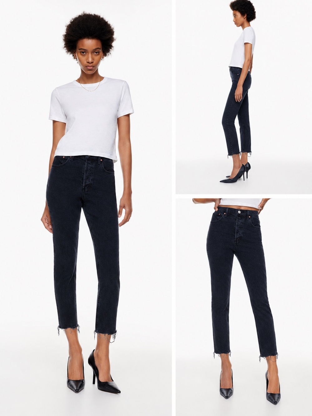 Aritzia - Denim Forum Dark Indigo High-Rise Cropped Straight Jeans - 30
